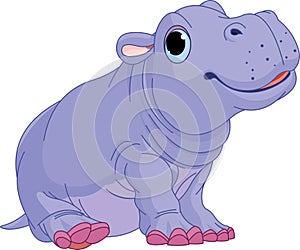 Cartoon baby Hippo boy photo