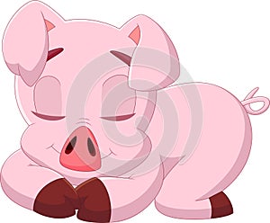 Cartoon baby pig sleeping