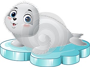 Cartoon baby seal on the floe