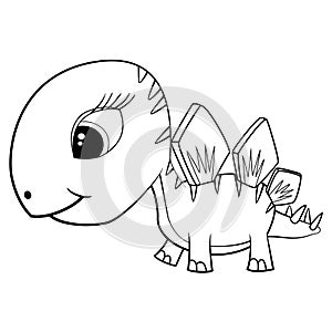 Cartoon Baby Stegosaurus Dinosaur