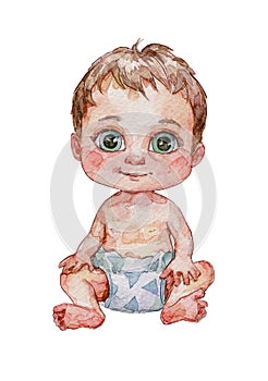 cartoon baby wearing diaper
