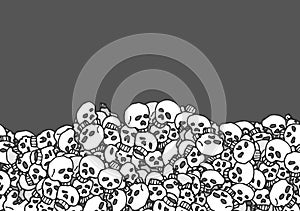 Cartoon background of skulls