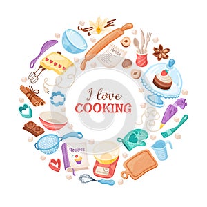 Cartoon baking vector banner