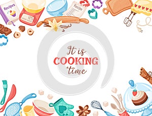 Cartoon baking vector banner