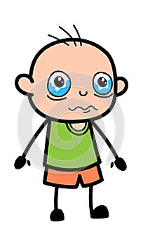 Cartoon Bald Boy Crying