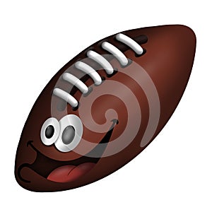 Cartoon ball for playing American football, character design, illustration on a white background