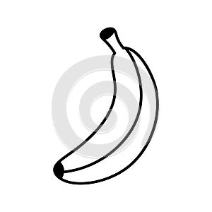 Cartoon Banana Icon Isolated On White Background