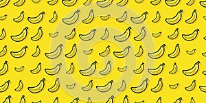 Cartoon bananas pattern repeat background