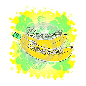 Cartoon bananas poster. Vector illustration.