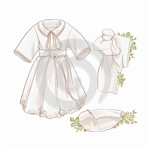 Cartoon baptismal gown with white fabric and significance