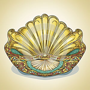 Cartoon baptismal shell with significance and design