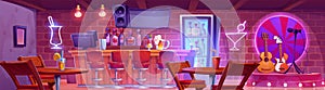 Cartoon bar with counter interior illustration