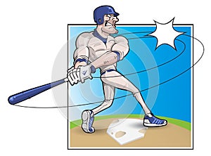 Cartoon Baseball Batter