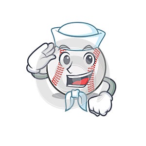 Cartoon baseball with in a character sailor