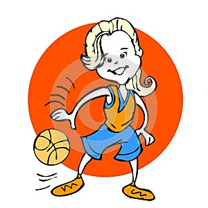 Cartoon of Basketball girls or young woman photo