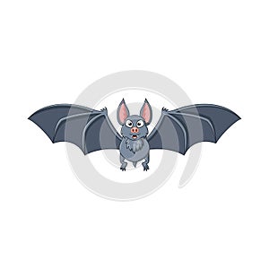 Cartoon bat flying isolated on white background