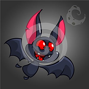 Cartoon bat. Halloween vector cute bat icon. Halloween element