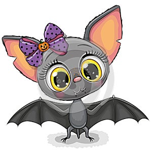 Cartoon Bat Isolated on a White Background