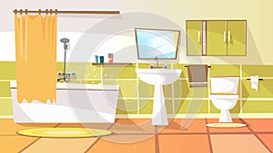 cartoon bathroom interior background