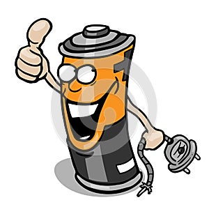 Cartoon battery giving thumb up