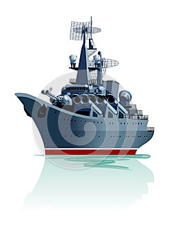 Cartoon battleship. photo