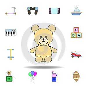 cartoon bea toy colored icon. set of children toys illustration icons. signs, symbols can be used for web, logo, mobile app, UI,