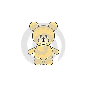 Cartoon bea toy colored icon. Signs and symbols can be used for web, logo, mobile app, UI, UX