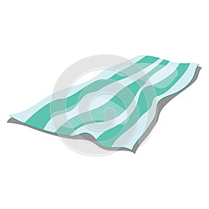 Cartoon beach litter on a white background. Illustration of a lying blanket. Drawing for children.