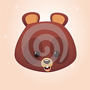 Cartoon bear head icon. Vector illustration.