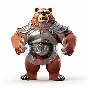 Cartoon Bear Warrior Clash Of Clans Style 3d Illustration