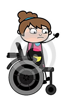 Cartoon Beautician on Wheel Chair