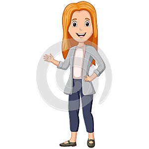 Cartoon of Beautiful woman with neat clothes