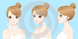 Cartoon beauty skincare woman