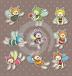 Cartoon bee boy stickers