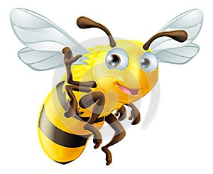 Cartoon Bee Waving