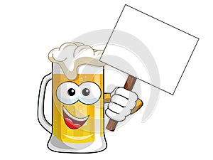 Cartoon beer mug blank banner