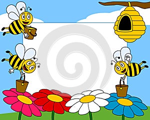 Diseno de pintura abejas marco 1 