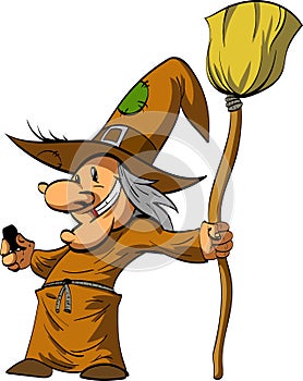 Cartoon Befana or a Witch. photo