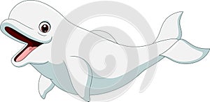 Cartoon beluga isolated on white background