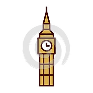 Cartoon Big Ben Emoji Icon Isolated