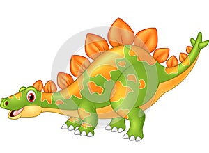 Cartoon big dinosaur Stegosaurus