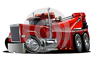 Cartoon big rig tow truck