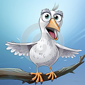 Cartoon Bird Artwork In Grzegorz Domaradzki\'s Style