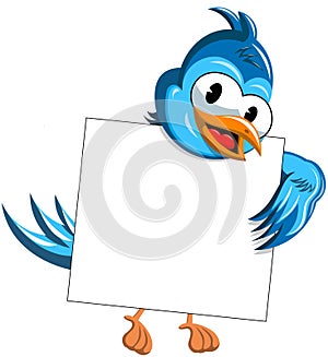 Cartoon bird blank banner