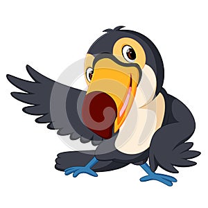 Cartoon bird toucan good posing