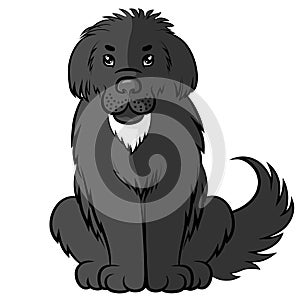 Cartoon black big furry dog