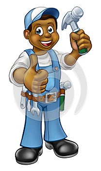 Cartoon Black Carpenter Character