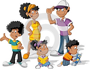 Cartoon black family