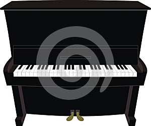 Cartoon black piano