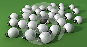 Cartoon Black Sheep Of The Flock